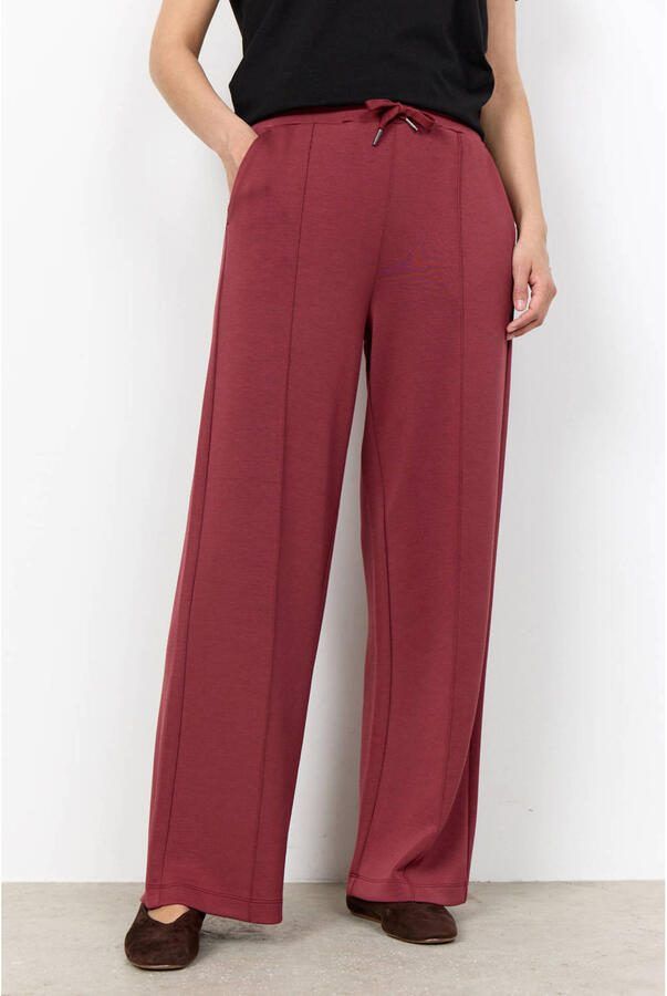 Soyaconcept high waist wide leg broek donkerrood