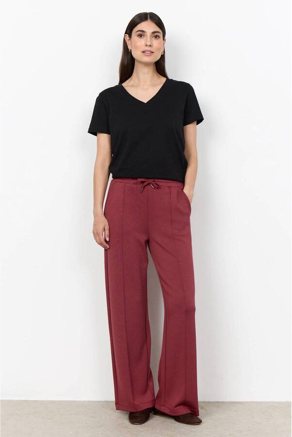 Soyaconcept high waist wide leg broek donkerrood - Foto 2