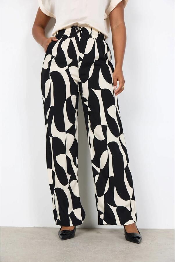 Soyaconcept Stoffen broek van viscose in all-over look model 'CHANISE'