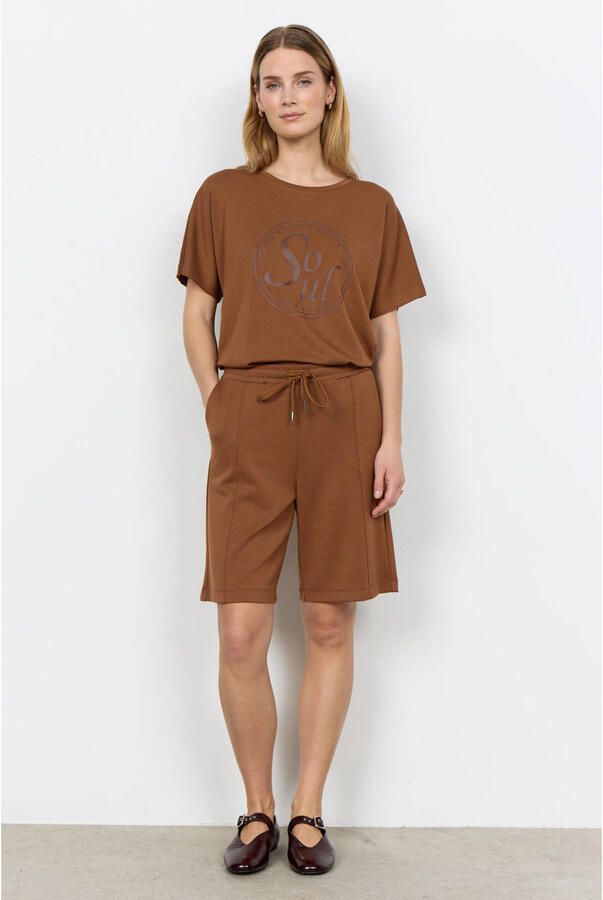 Soyaconcept high waist casual short donkerbruin