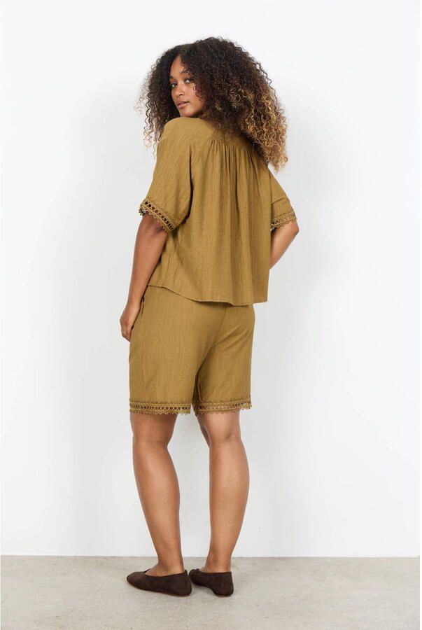 Soyaconcept high waist casual short olijfgroen - Foto 2