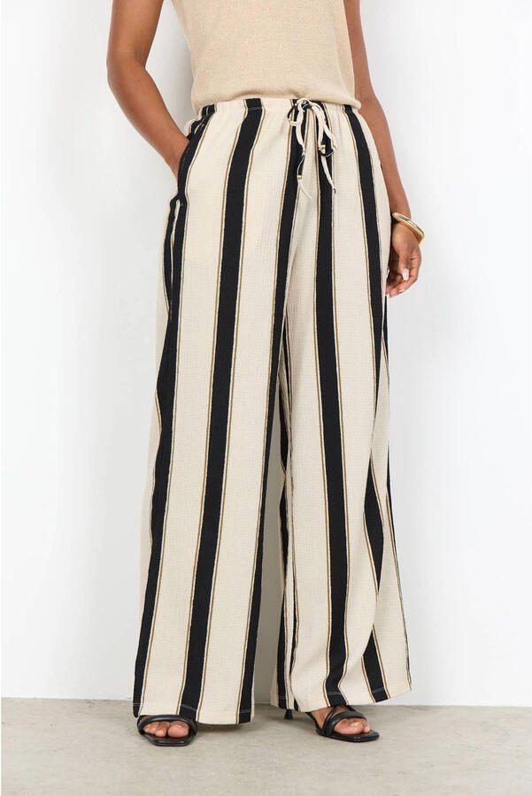 Soyaconcept high waist gestreepte broek ecru