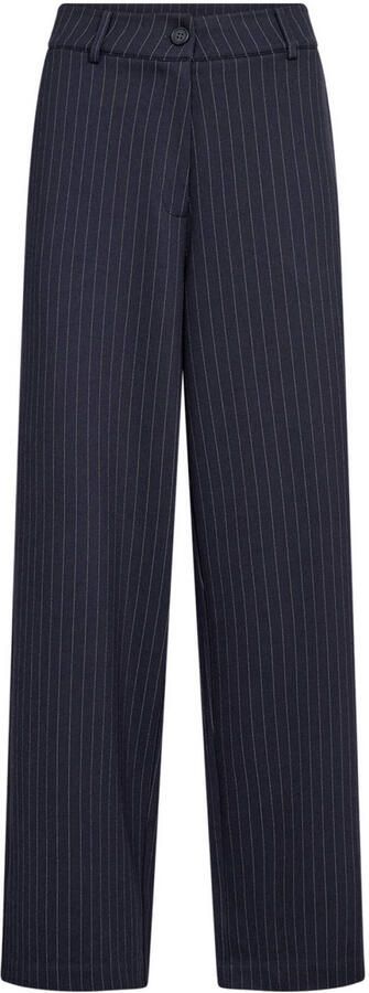 Soyaconcept loose fit broek met krijtstreep donkerblauw