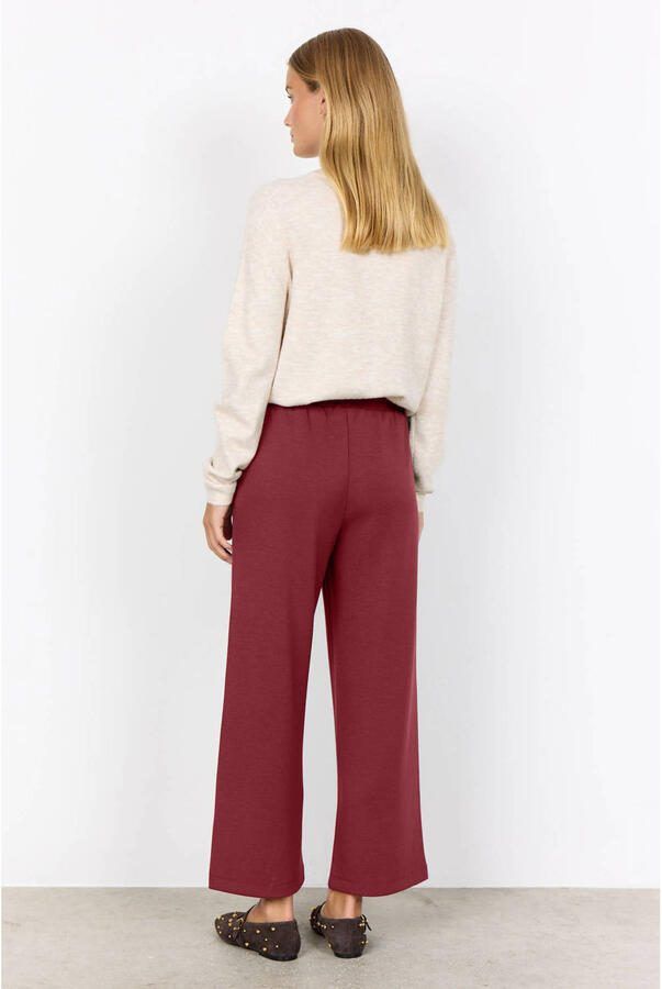 Soyaconcept modal high waist wide leg broek donkerrood - Foto 2