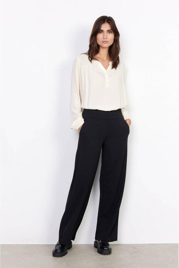 Soyaconcept Klassieke Wijde Pijp Broek Zwart Black Dames - Foto 3