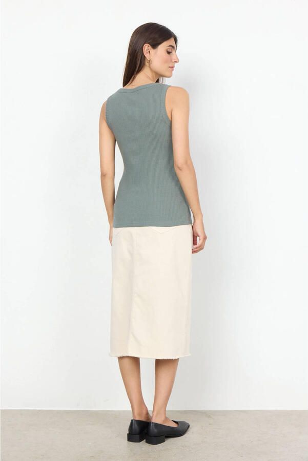 Soyaconcept Moderne Denim Rok met Split Beige Dames - Foto 2