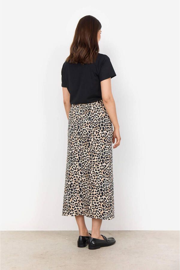 Soyaconcept Dierenprint Midi Rok Kameel Multicolor Dames