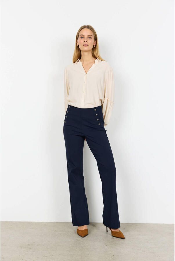 Soyaconcept straight high waist broek marineblauw - Foto 2