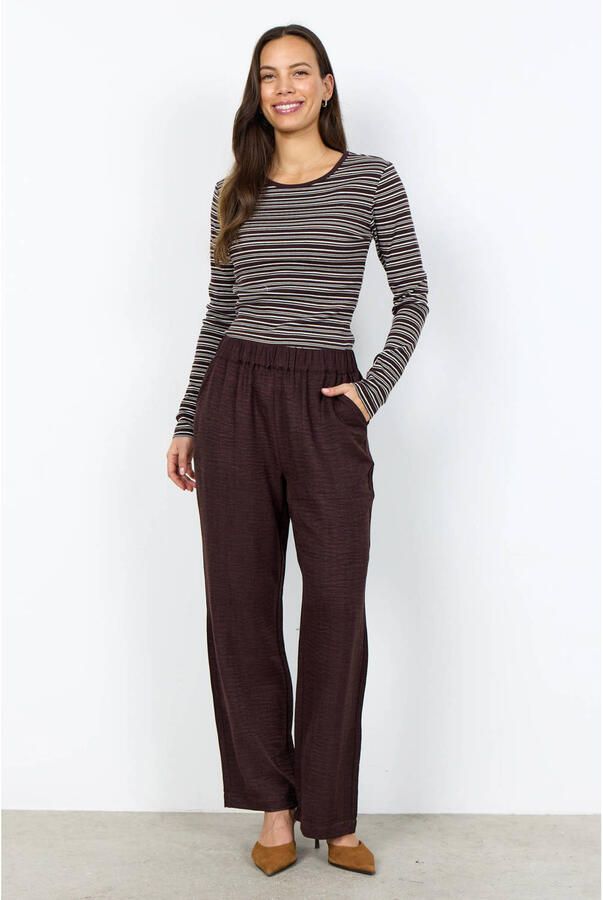 Soyaconcept straight leg broek donkerbruin - Foto 2