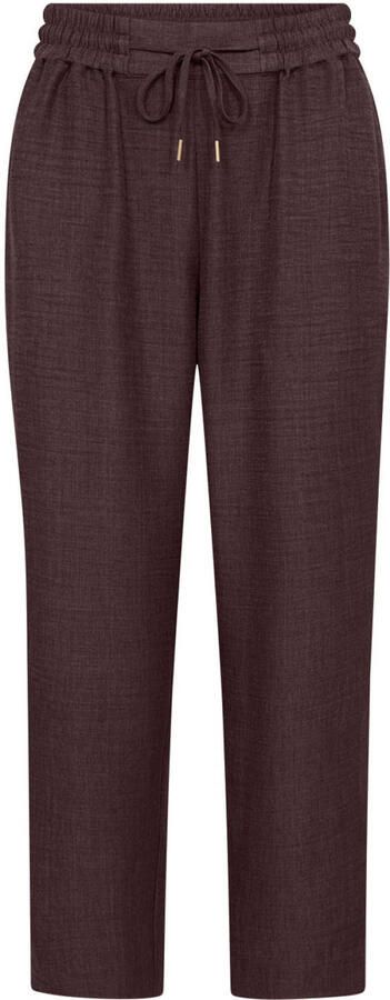 Soyaconcept straight leg broek met plooien donkerbruin