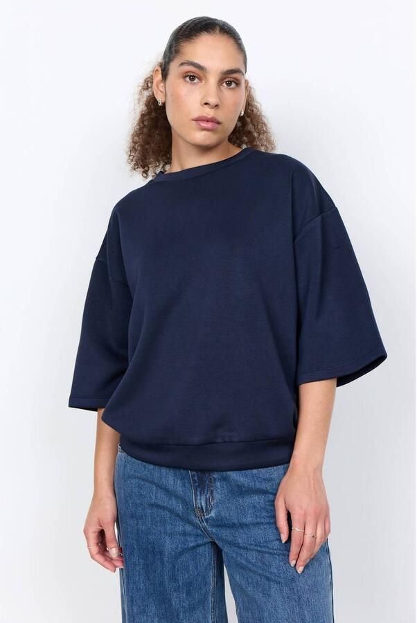 Soyaconcept sweater met backprint donkerblauw