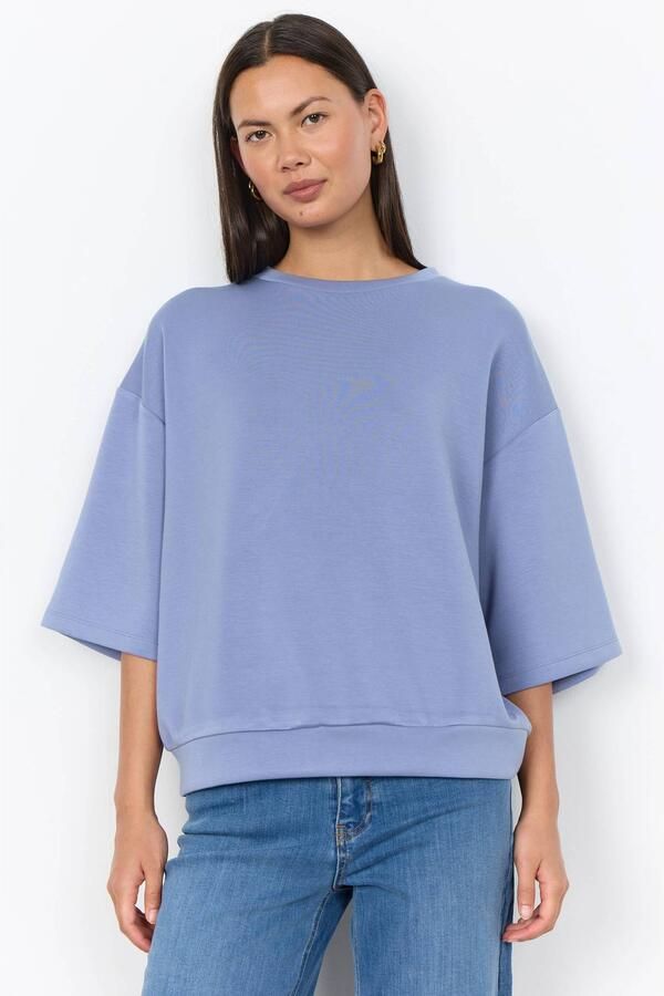 Soyaconcept sweater met backprint lichtblauw