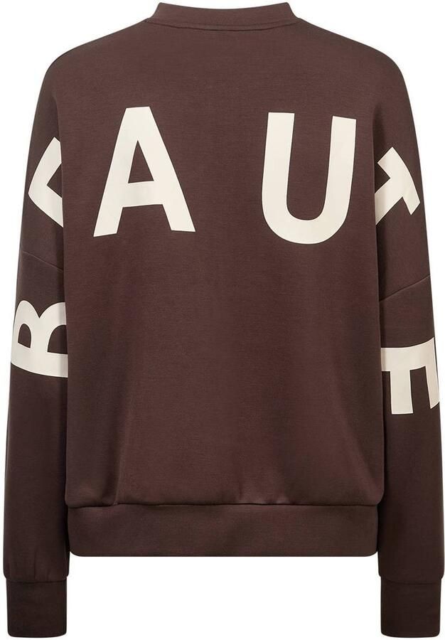 Soyaconcept sweatvest met backprint donkerbruin - Foto 2