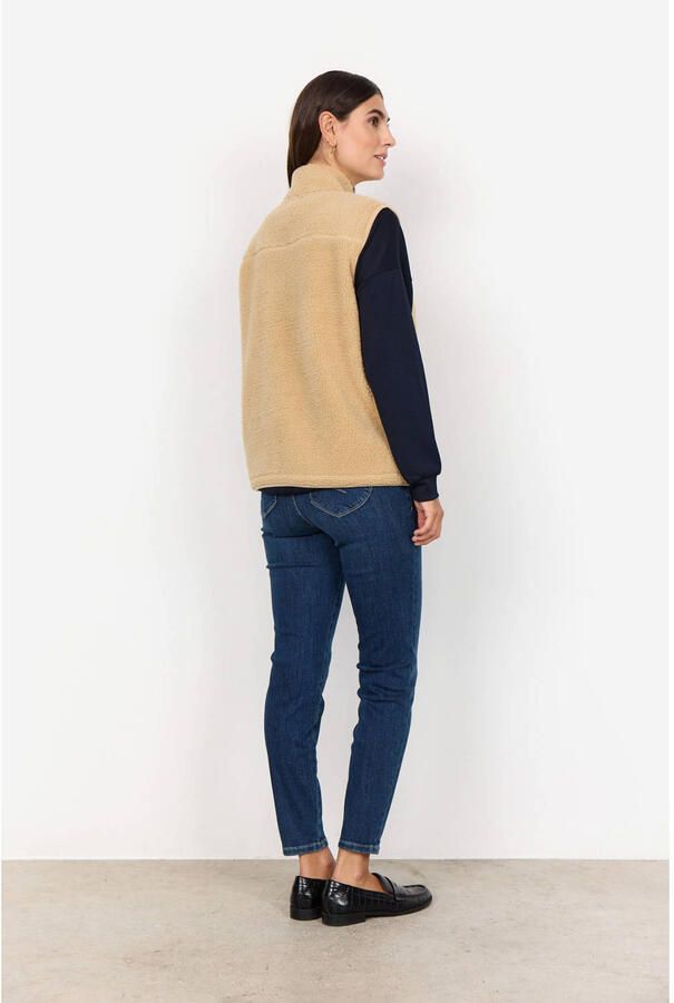 Soyaconcept Teddy Gilet met ritssluiting Beige Dames