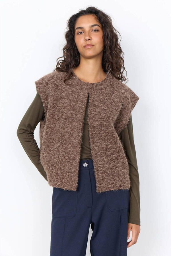 Soyaconcept teddy gilet bruin