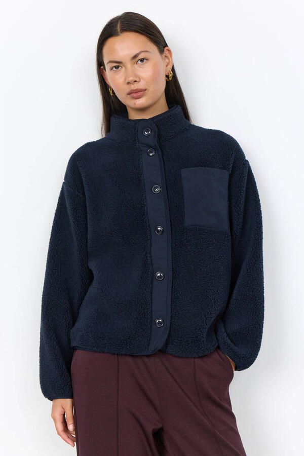 Soyaconcept teddy jas donkerblauw