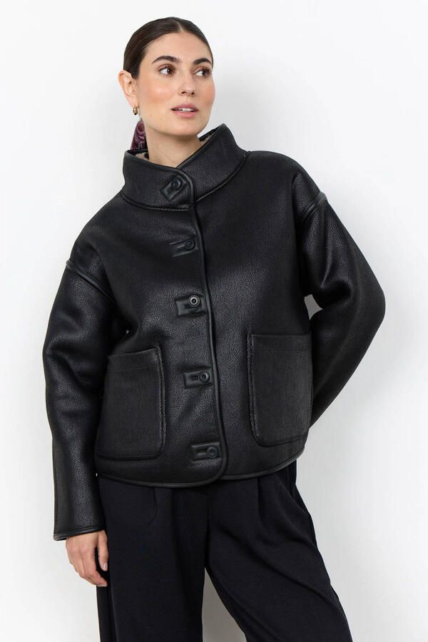 Soyaconcept teddy jas met print zwart