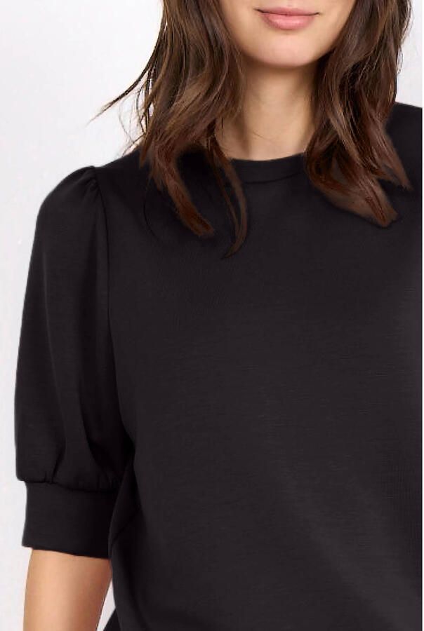 Soyaconcept Zwarte Comfortabele Trui met Korte Mouwen Black Dames
