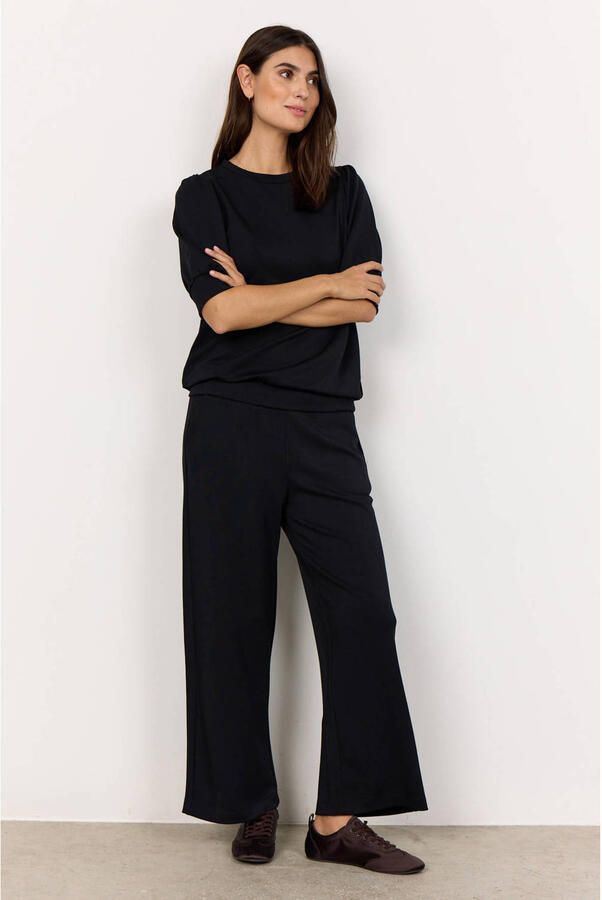 Soyaconcept Zwarte Comfortabele Trui met Korte Mouwen Black Dames - Foto 3