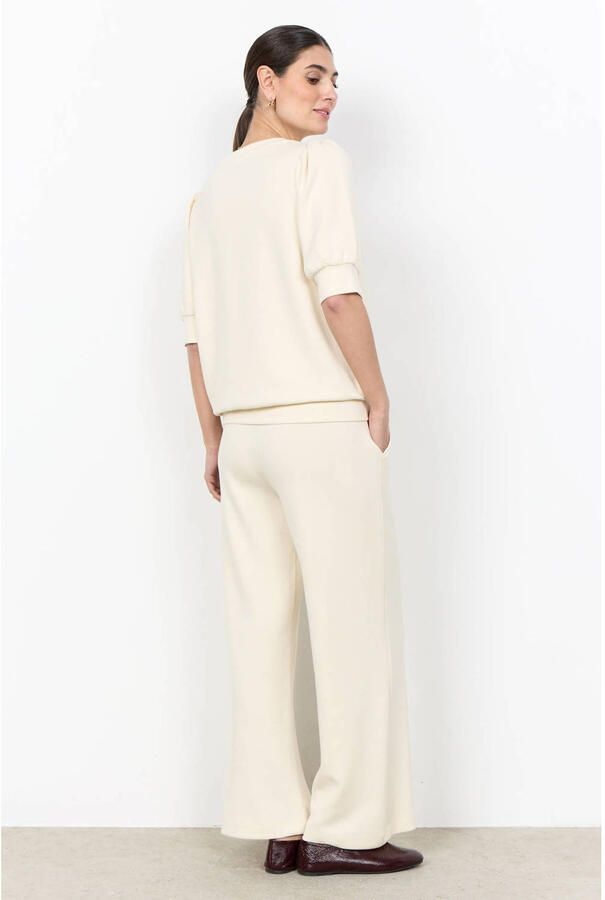 Soyaconcept Comfortabele Crème Sweater met Korte Mouwen Beige Dames