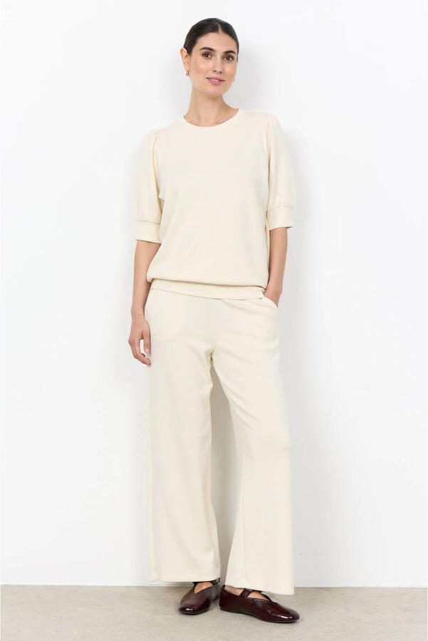 Soyaconcept Comfortabele Crème Sweater met Korte Mouwen Beige Dames - Foto 2