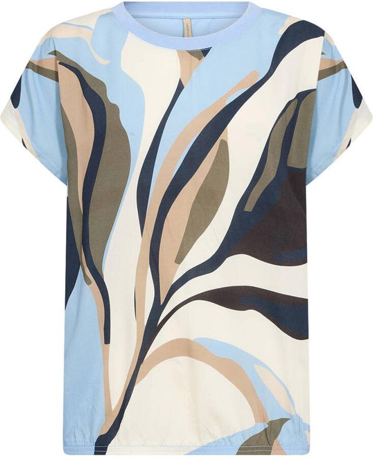 Soyaconcept top met print lichtblauw