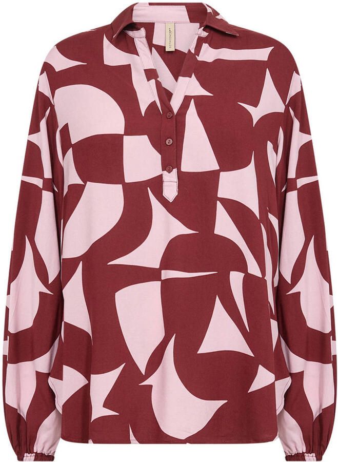 Soyaconcept top met print rood roze