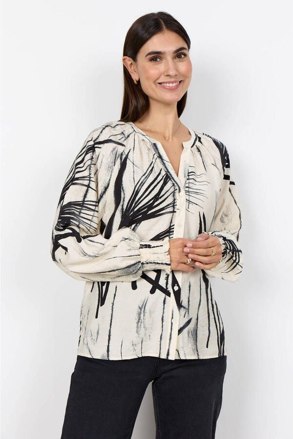 Soyaconcept viscose blouse met print ecru