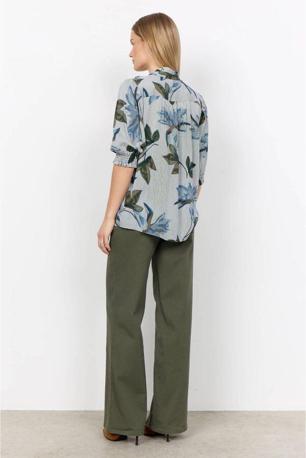 Soyaconcept viscose gebloemde blouse blauw - Foto 3