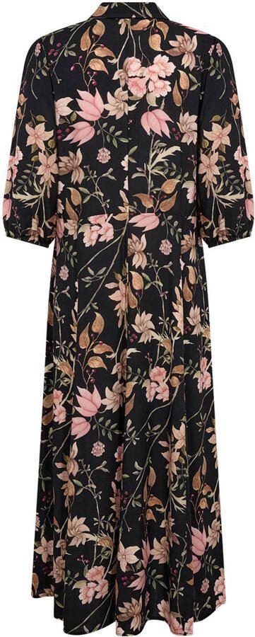 Soyaconcept viscose gebloemde blousejurk zwart - Foto 3