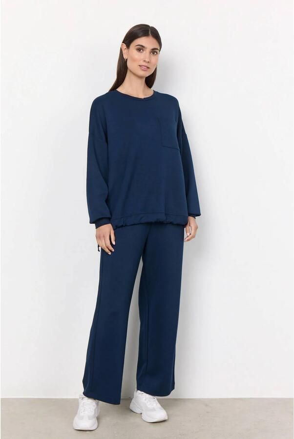 Soyaconcept Comfortabele Blauwe Modal-Polyester Broek Blue Dames