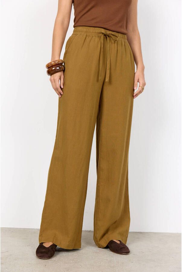 Soyaconcept wide leg high waist broek met linnen