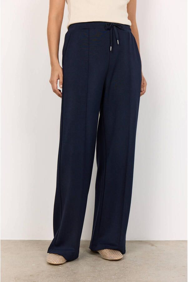 Soyaconcept Wide leg high waist casual broek marineblauw - Foto 2