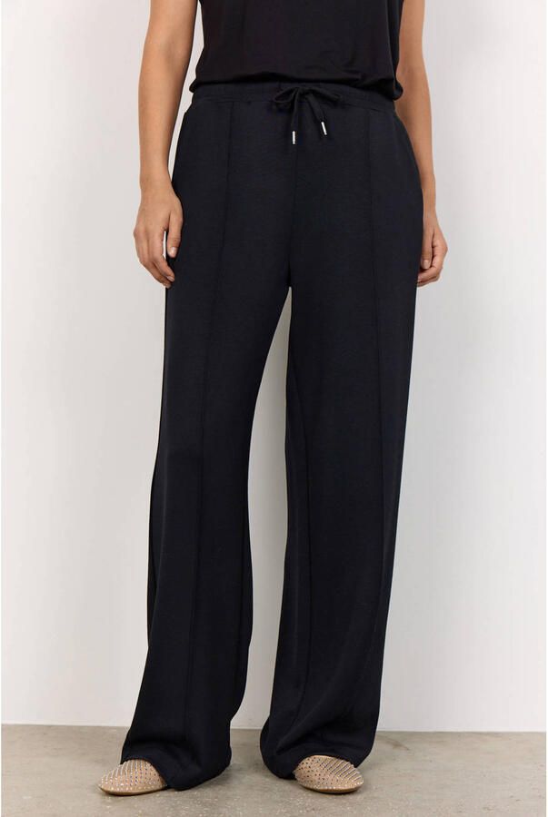 Soyaconcept Wide leg high waist casual broek zwart