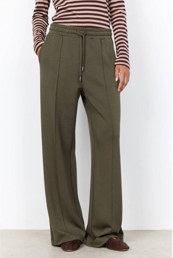 Soyaconcept wide leg joggingbroek donkergroen