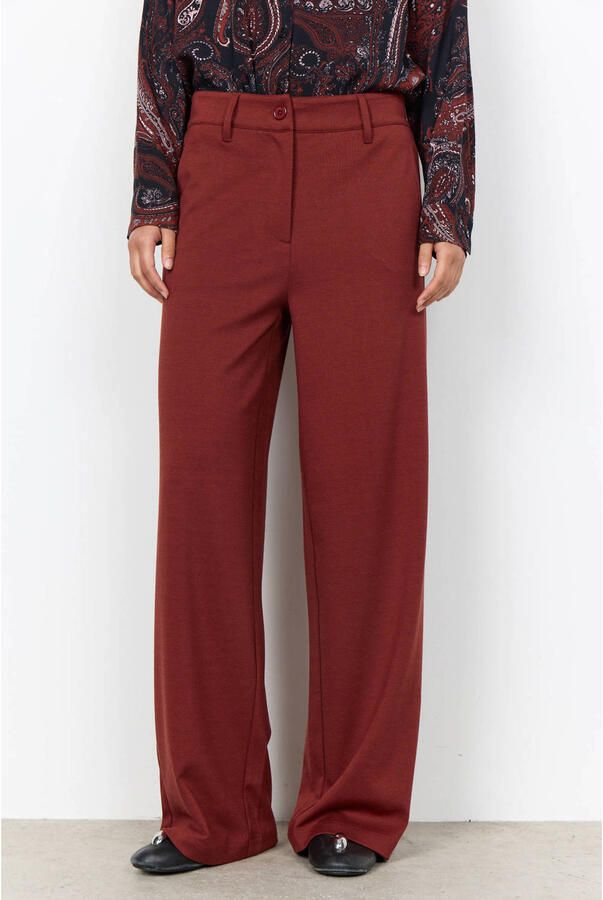 Soyaconcept wide leg pantalon roodbruin
