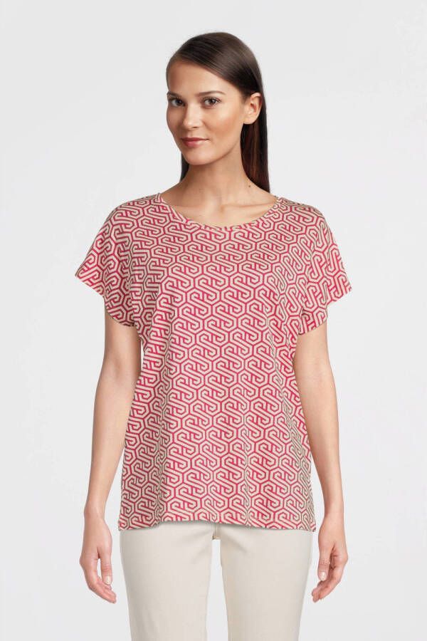 Soyaconcept T-shirt SC-FELICITY met grafische print roze wit