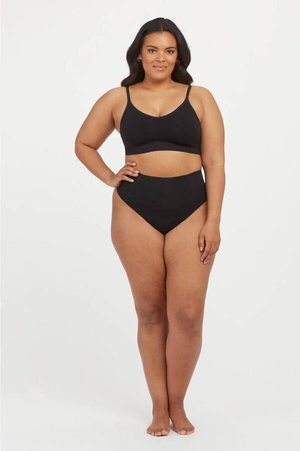 SPANX Ecocare Seamless Shaping seamless medium corrigerende string zwart