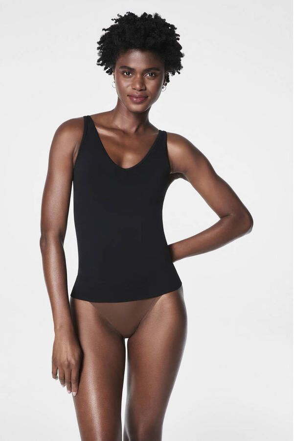 SPANX Everyday Seamless Shaping seamless medium corrigerend hemd zwart