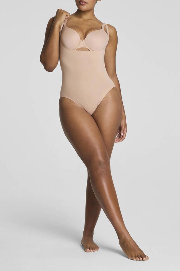 SPANX sculpt™ GoFigure seamless sterk corrigerende body Open Bust Bodysuit lichtbeige