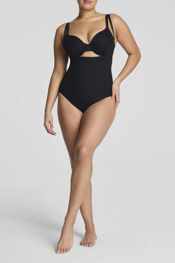 SPANX sculpt™ GoFigure seamless sterk corrigerende body Open Bust Bodysuit zwart