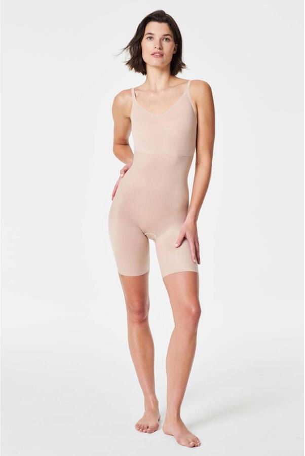 SPANX shape™ Invisible medium corrigerende Closed-Bust Mid-Thigh bodysuit beige