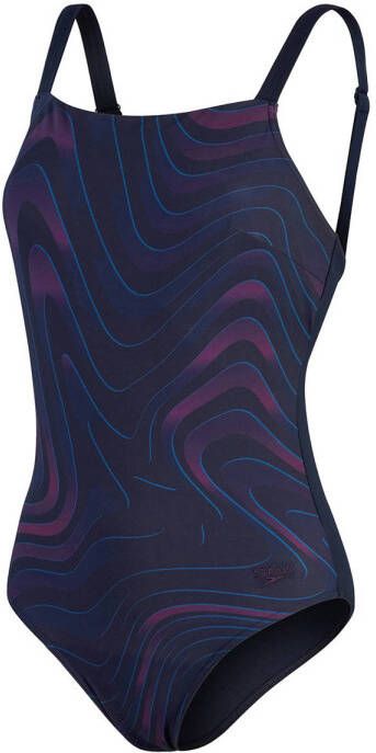Speedo ECO Shape Comprex Ultra corrigerend badpak AmberGlow donkerblauw paars
