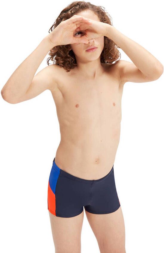 Speedo Endurance10 zwemboxer Dive donkerblauw blauw rood Jongens Gerecycled polyamide (duurzaam) 128