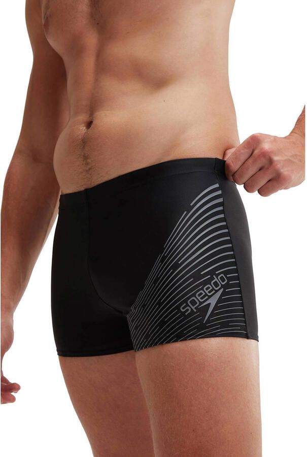 Speedo EnduraFlex zwemboxer Medley Logo zwart donkergrijs
