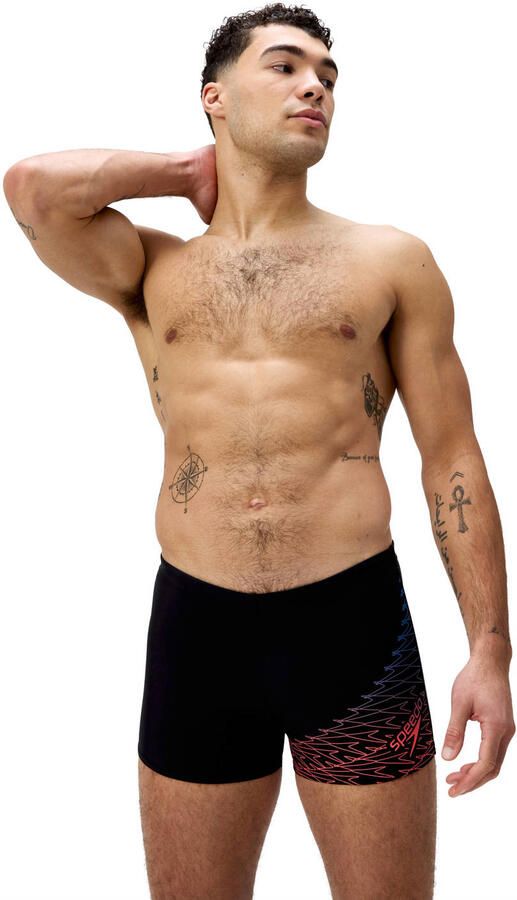 Speedo EnduraFlex zwemboxer Medley Logo zwart oranje - Foto 3