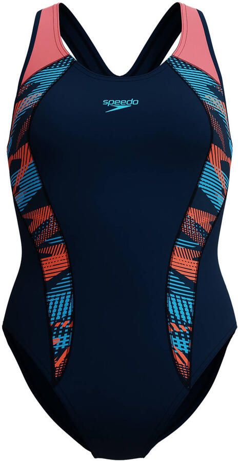 Speedo Endurance+ MAX sportbadpak Laneback donkerblauw oranje