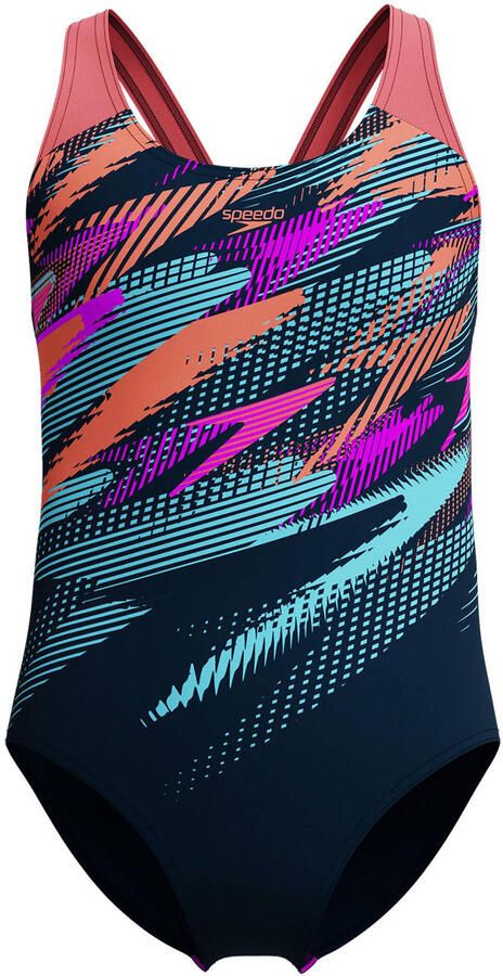 Speedo Endurance+ sportbadpak Splashback donkerblauw oranje - Foto 2