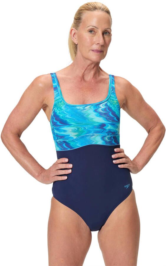 Speedo Shape Comprex Ultra corrigerend badpak Contour Eclipse donkerblauw turquoise
