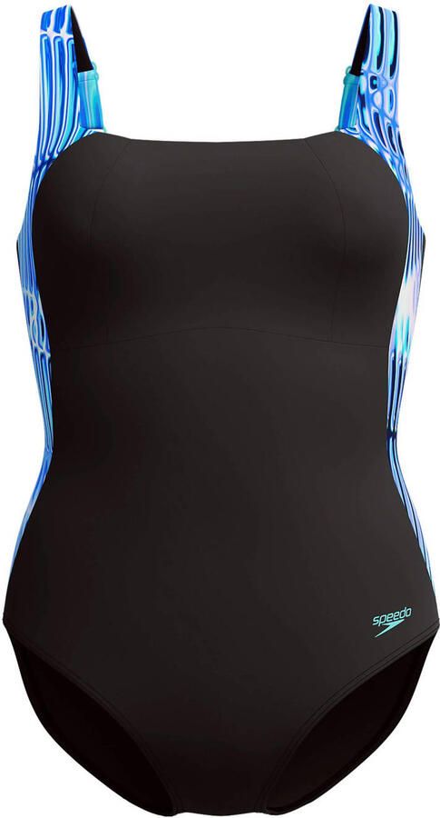 Speedo Shape Comprex Ultra corrigerend badpak LunaLustre zwart lichtblauw